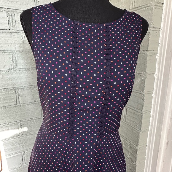 Talbots Navy, Multicolor Dot Dress - Picture 1 of 11